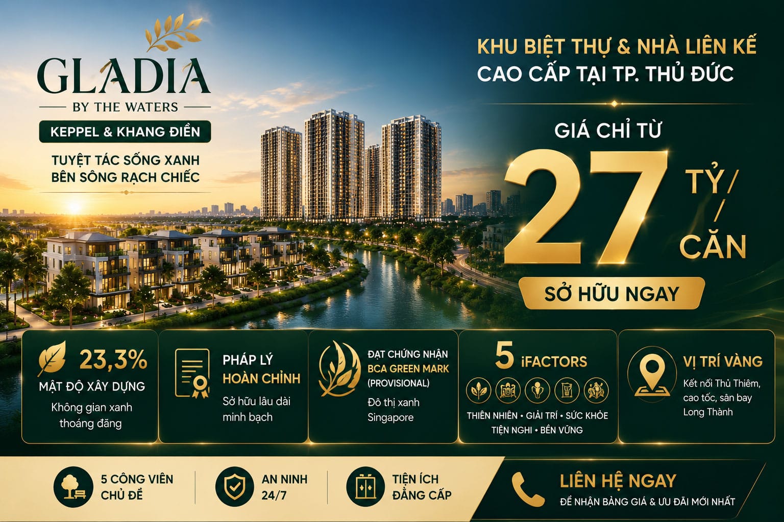 Nhà phố Gladia Khang Điền