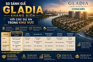 So sánh giá Gladia Khang Điền với các dự án trong khu vực