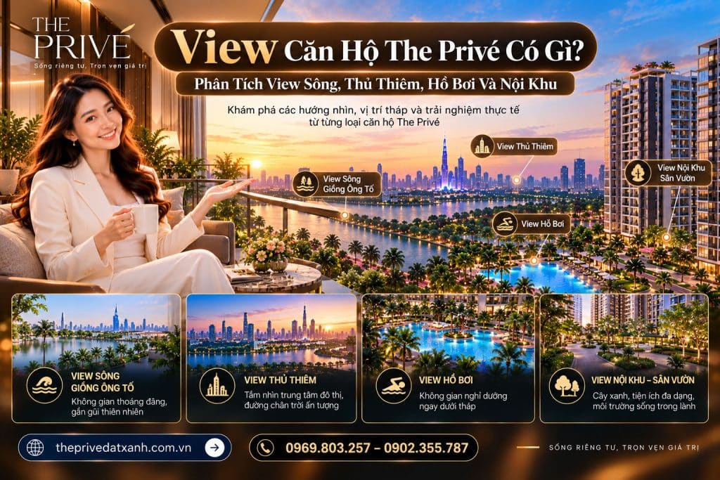 Phân Tích View Sông, Thủ Thiêm, Hồ Bơi Và Nội Khu Căn Hộ The Privé