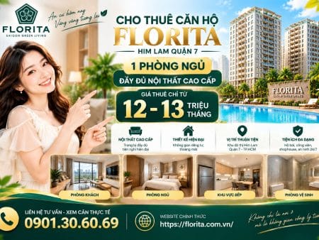 Cho Thuê Căn Hộ Florita 1 Phòng Ngủ Đầy Đủ Nội Thất Cao Cấp
