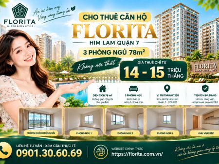 Cho Thuê Căn Hộ Florita 3 Phòng Ngủ 78m² Không Nội Thất