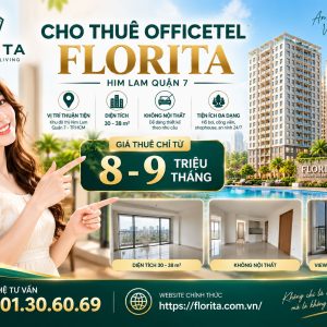 Cho thuê Officetel Florita 30–38m² không nội thất, giá 8–9 triệu/tháng