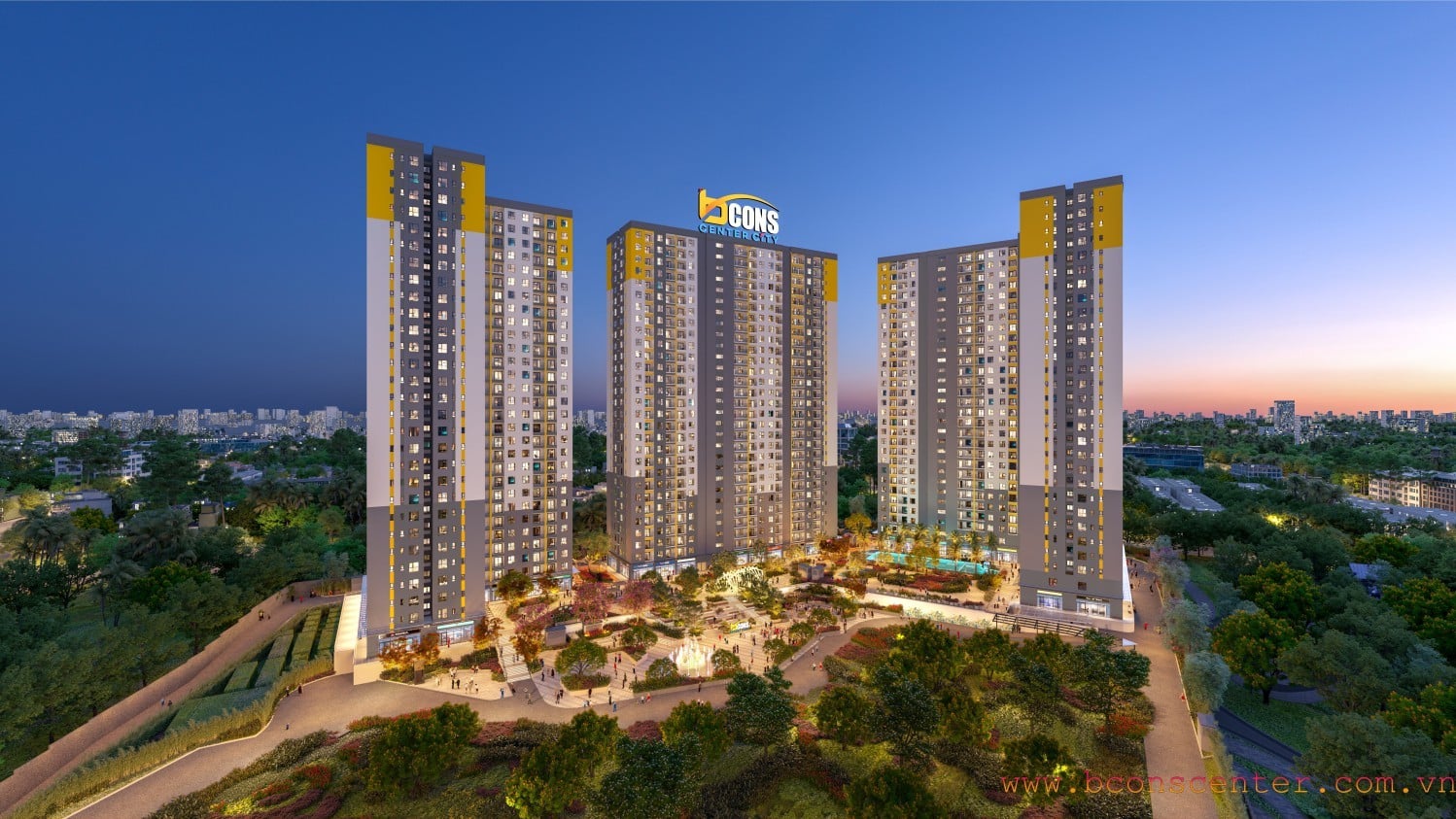 Phối cảnh dự án Bcons Center City