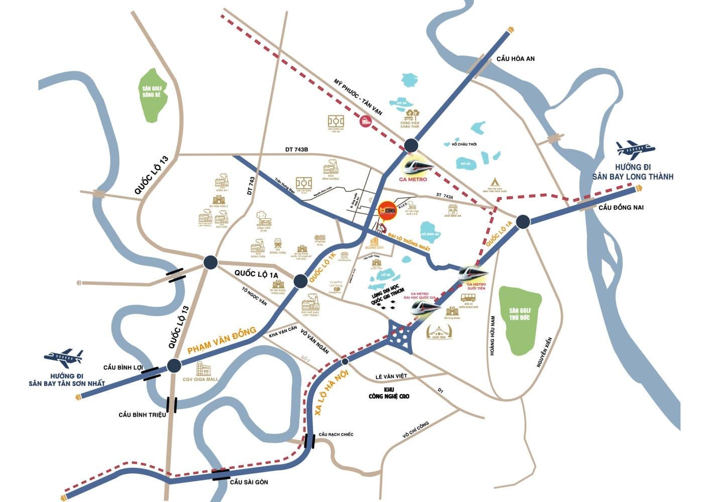 Vị trí Bcons Center City
